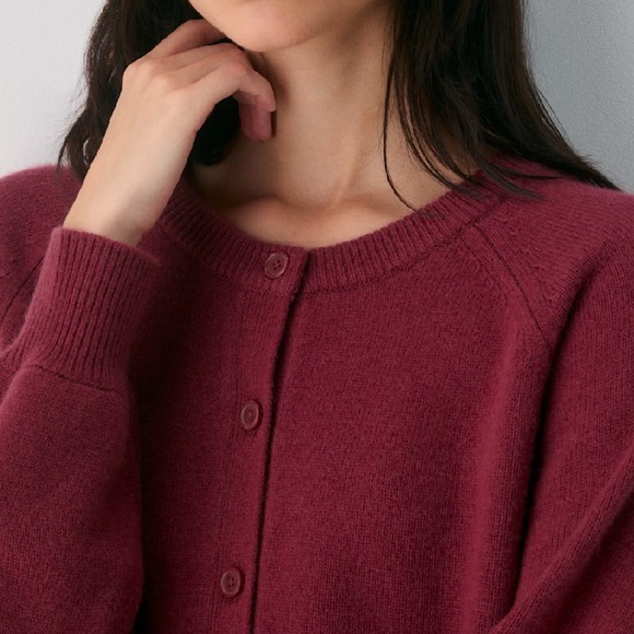 NWT Aritzia Wilfred London Wool Cashmere Cardigan Cordovan Red Small Sweater - Picture 3 of 15